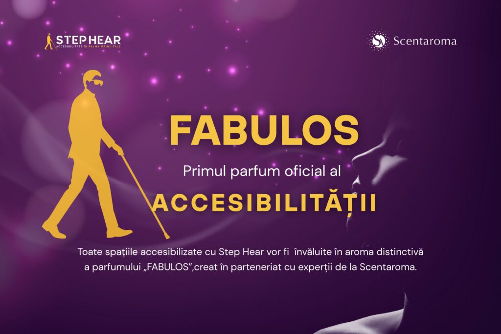 Parfumul oficial al accesibilității creat de Scentaroma pentru spațiile publice accesibilizate cu Step Hear.